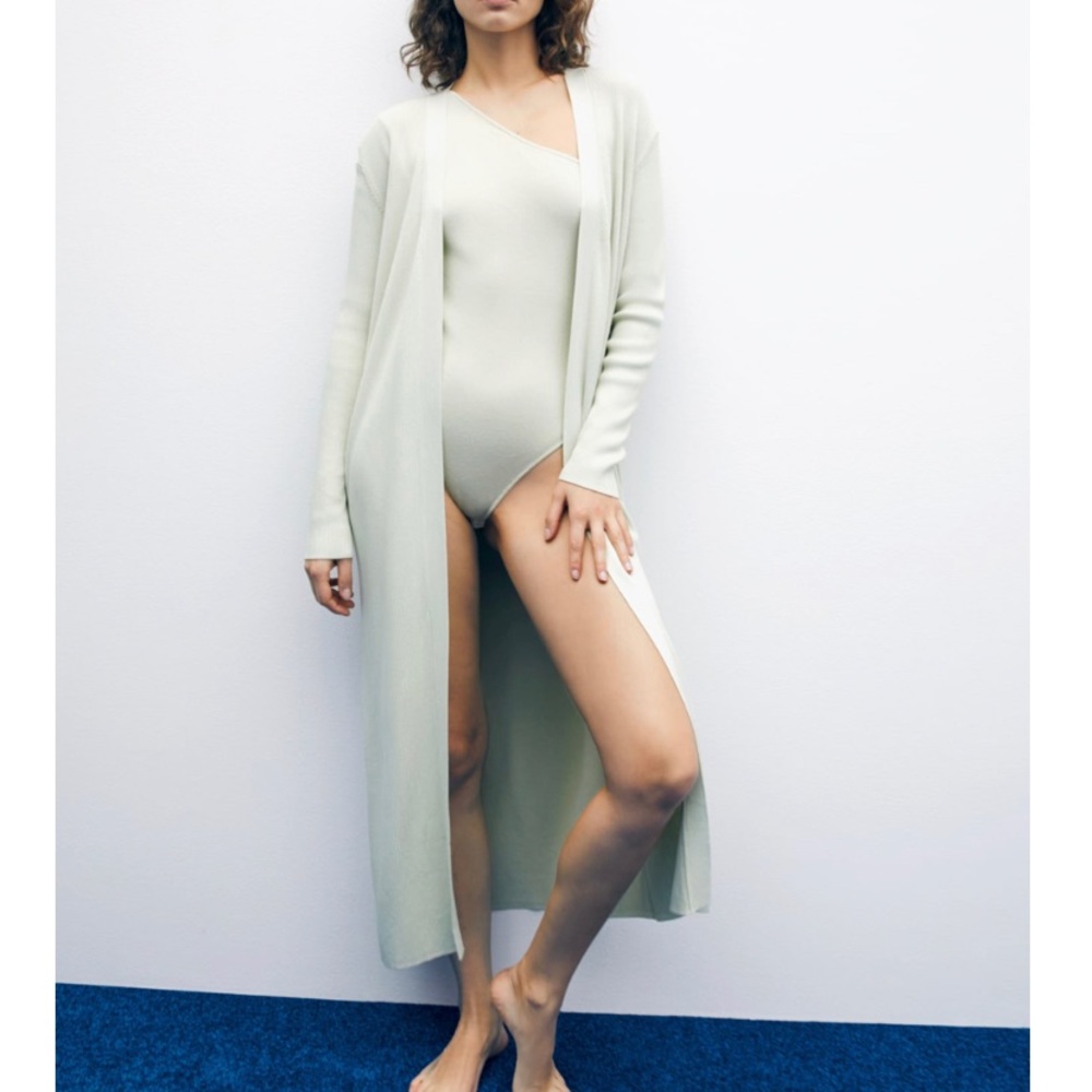 NWT Zara long knit jacket/ M